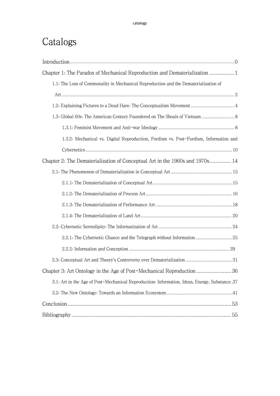 Thesis contents, from conceptual art to information ecosystems